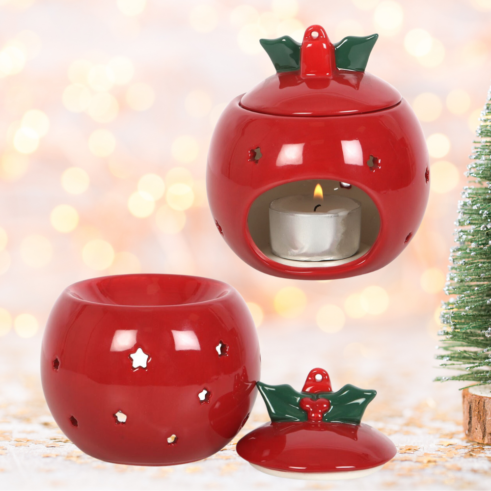 Red Christmas Bauble Tea Light Wax Melt Burner