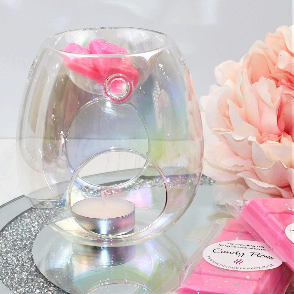 Clear Pearl Glass Tea Light Wax melt Burner