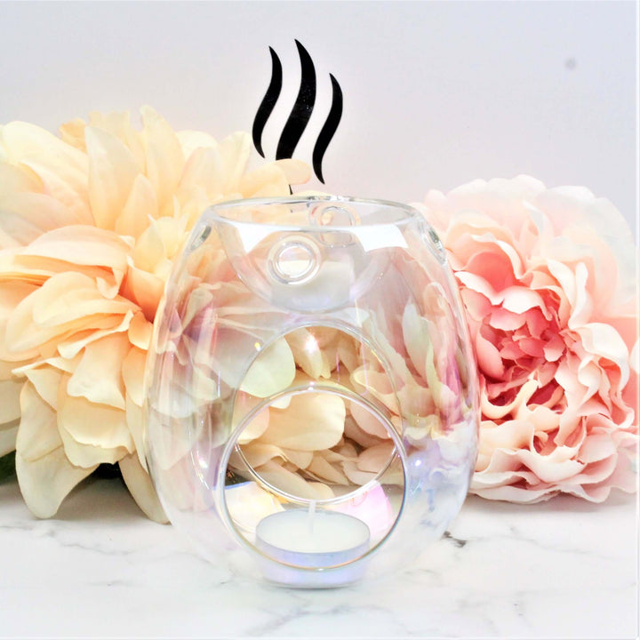 Clear Pearl Glass Tea Light Wax melt Burner