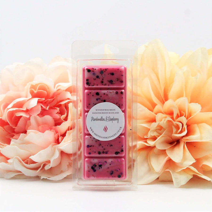 Marshmallow & Raspberry Wax Melt Snap Bar - a sweet and inviting aroma of toasted marshmallow and ripe raspberry