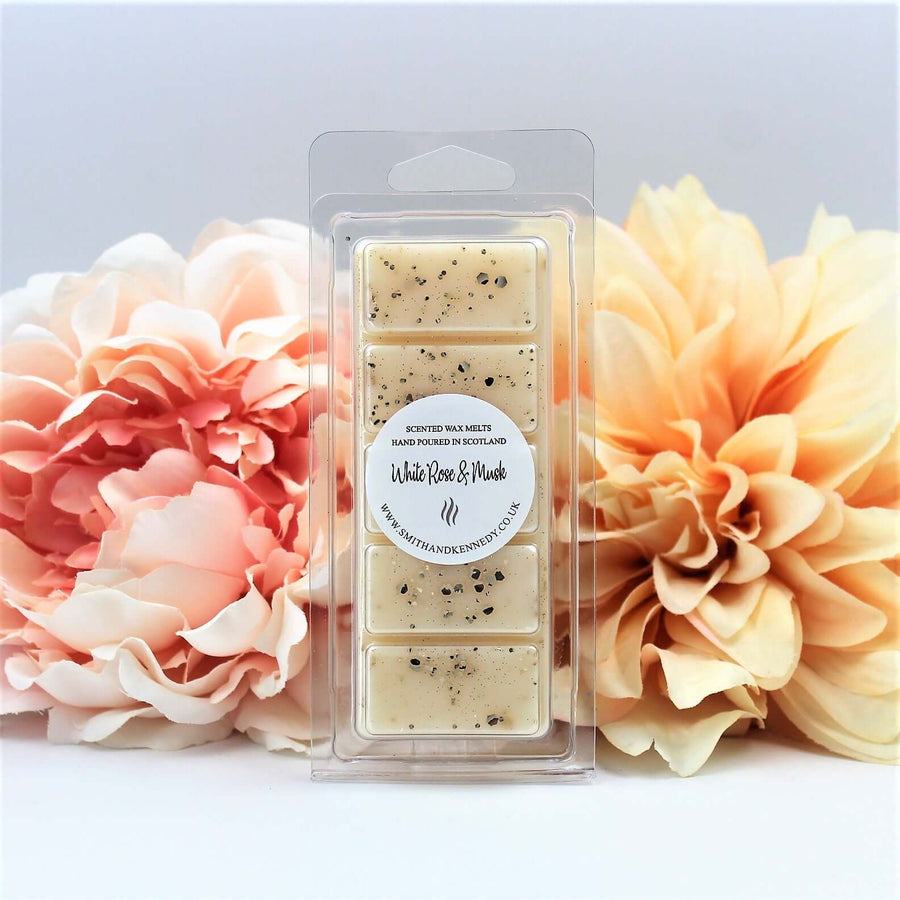 white rose & musk luxury wax melt snap bar